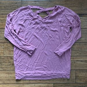 3 for $30 - Mauve Pink V Neck Sweater Crossed Back